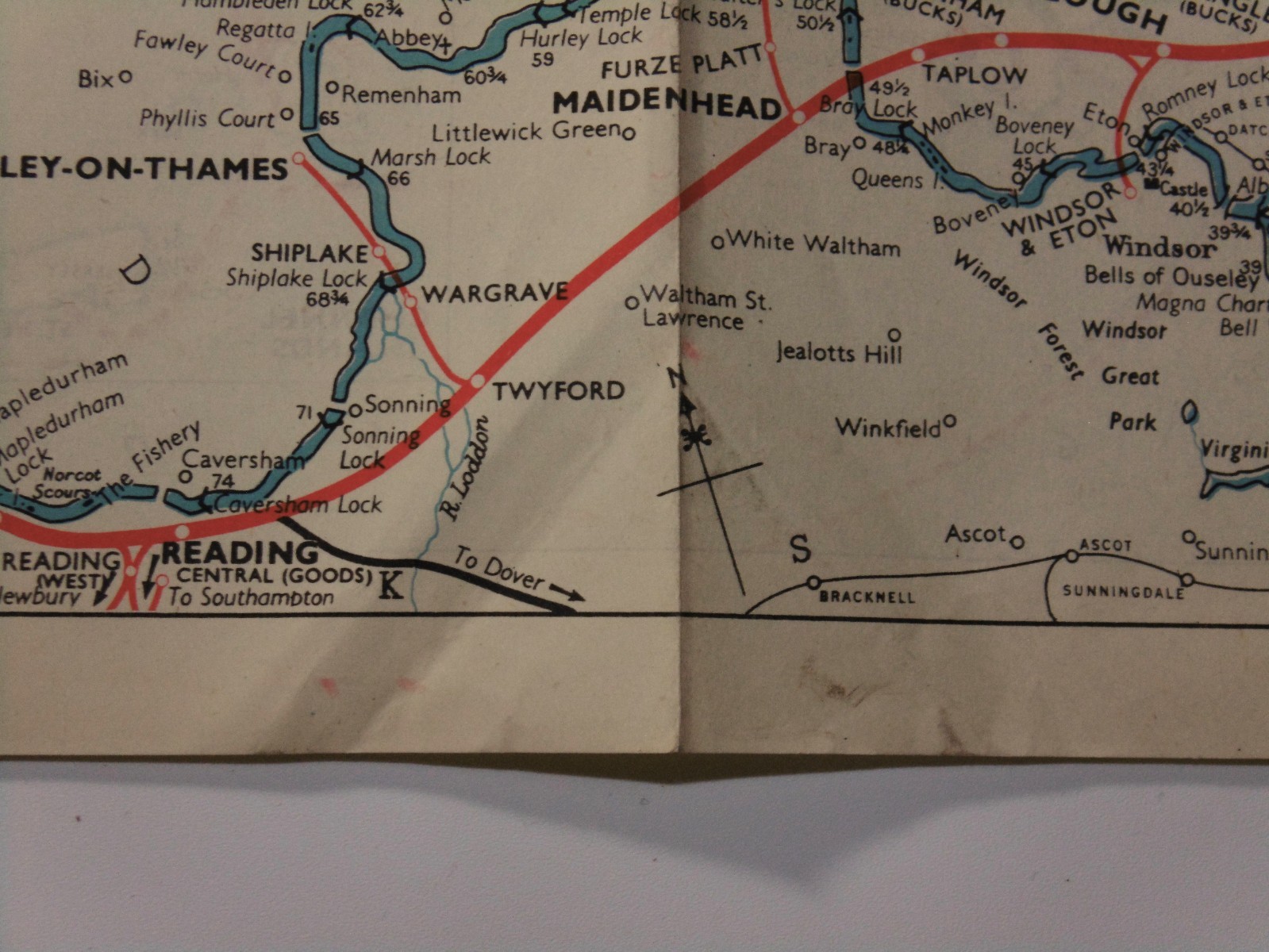 Large Double-Sided Railway Network Map, Western Region, British Railways, c1960s