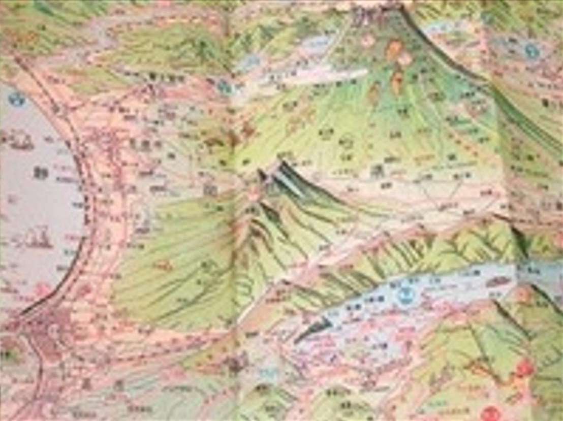 Vintage 1950’s Tour of the Fuji Five Lakes, Hakone, and Izu Map 36×76cm Japan