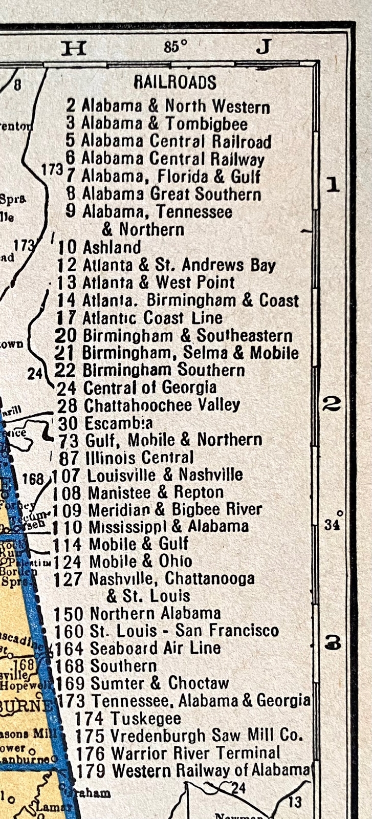 ALABAMA, ARIZONA Original c 1935 County & Railroad Maps. Hammond & Co. 9×12″