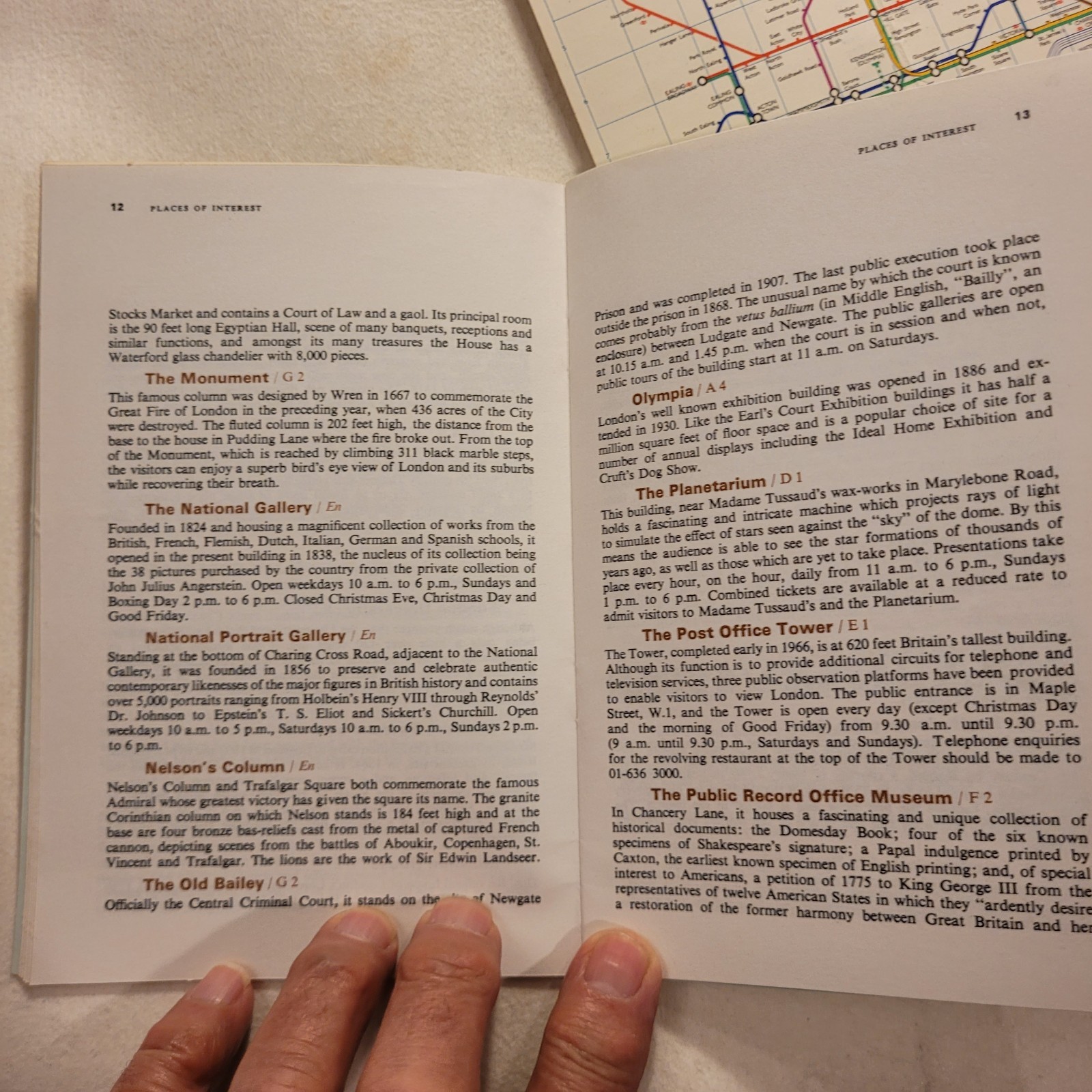 London Underground Folding Map 1970, Barclays Tourist Guide w Street Map 1969