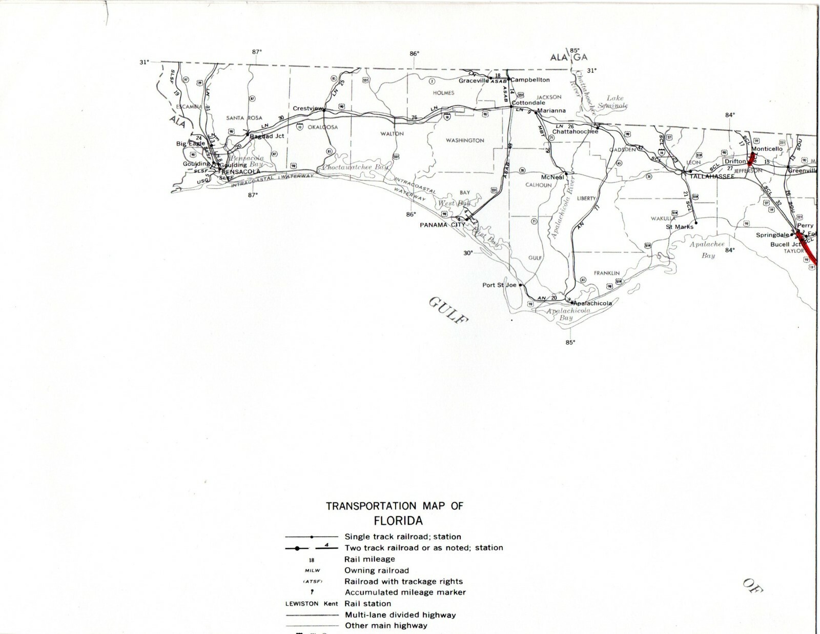 Vintage 1975 Florida Transportation Map●Federal Railroad Administration●11″x17″