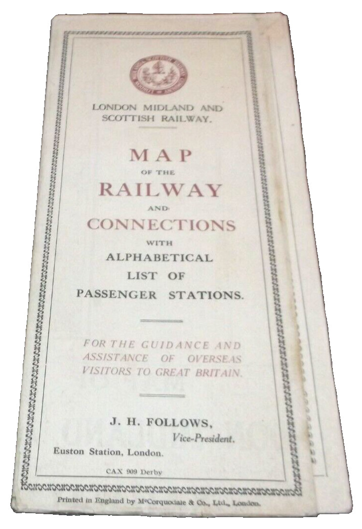 1927 LONDON MIDLAND AND SCOTTISH RAILWAY LMS MAP AND STATION DIRECTORY