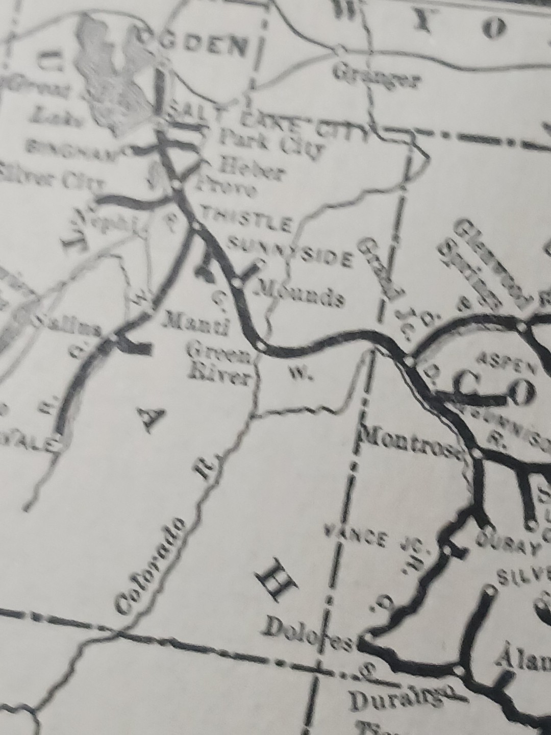 1905 Train Route Map MISSOURI PACIFIC RAILWAY Rio Grande Great Northern Railroad
