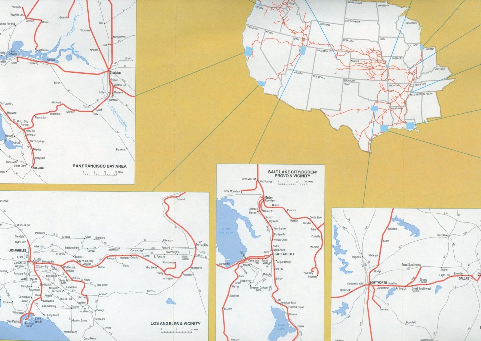 1984 Union Pacific Missouri system Map Route Stations UPRR MPRR Train Rail USA