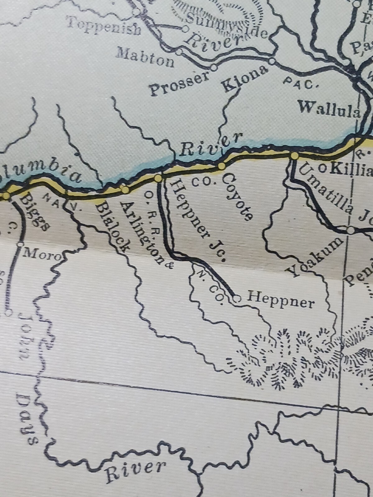 Antique 1909 Railroad Route Map CALIFORNIA NEVADA all train Lines~ 9″ × 11″