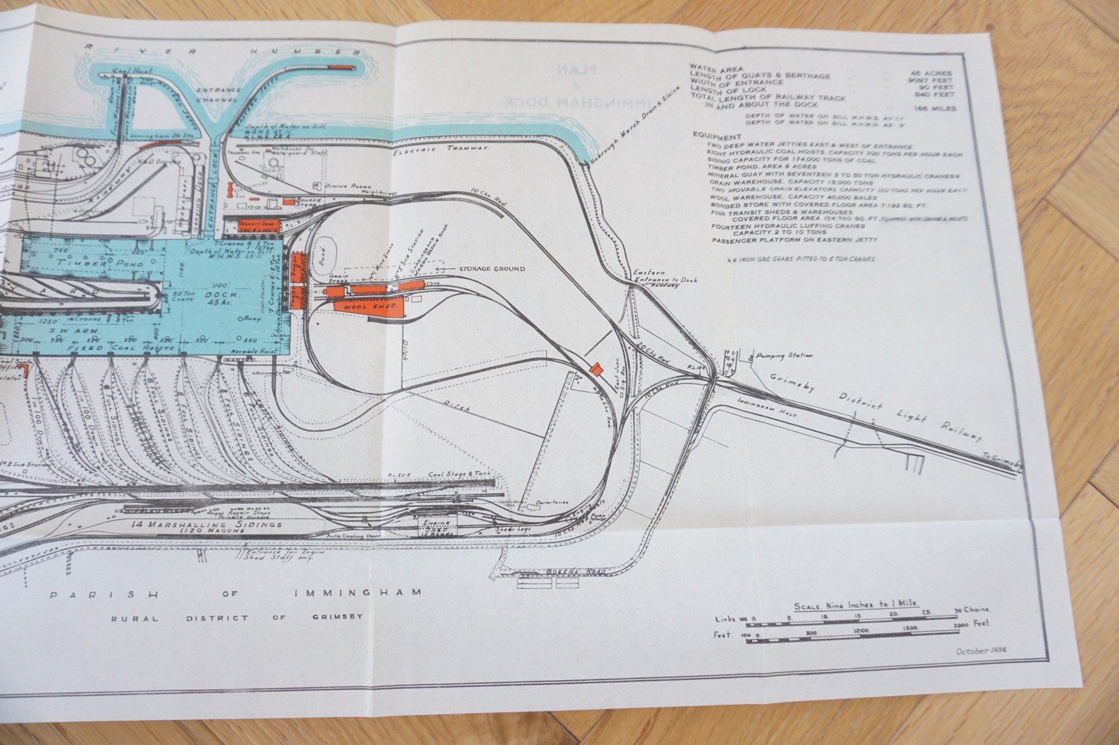 1936 LNER Immingham Docks Railway Plan Map