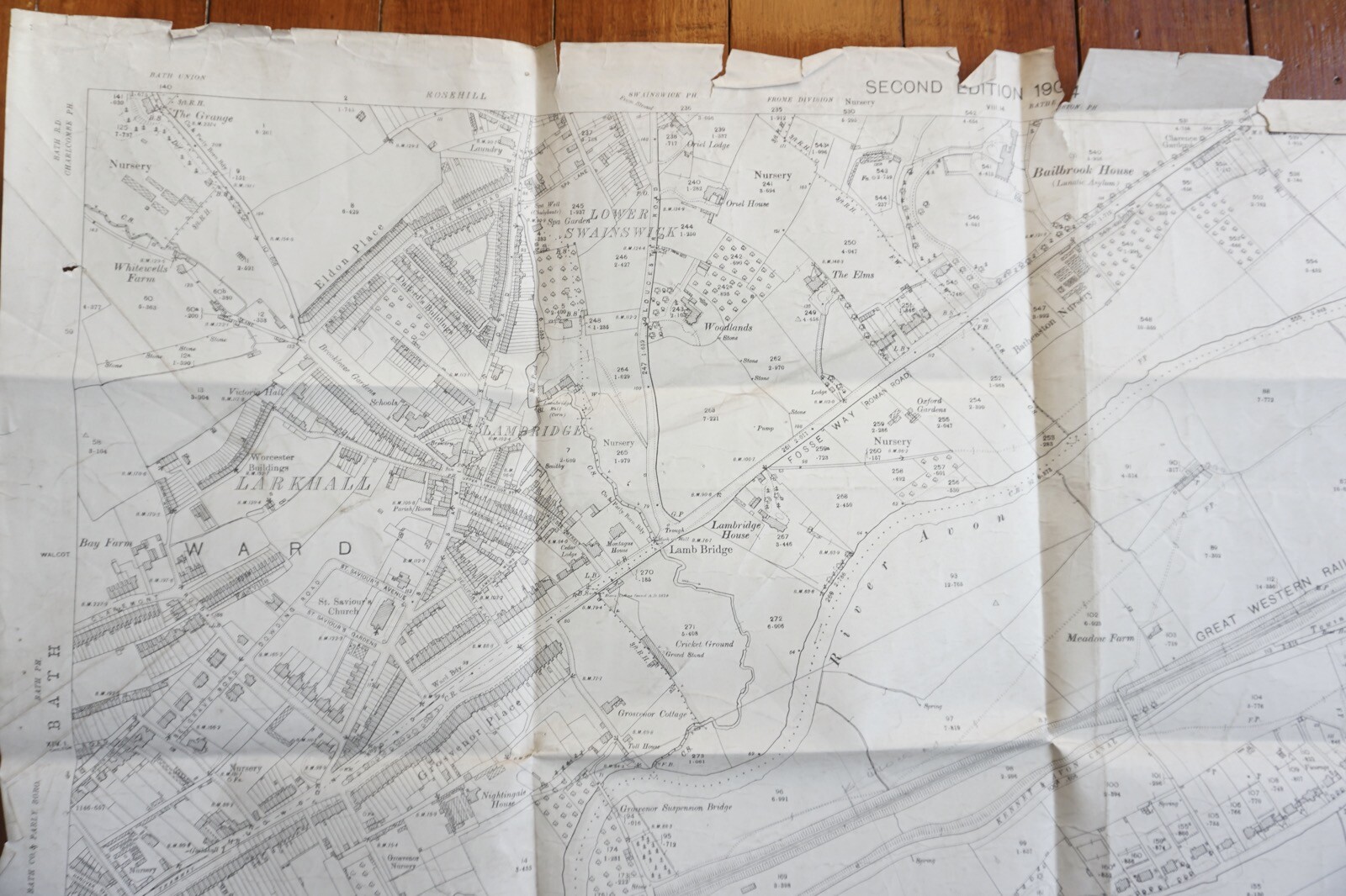 1904 Bathampton Somerset Larkhill GWR Great Western Railway OS Railway Map