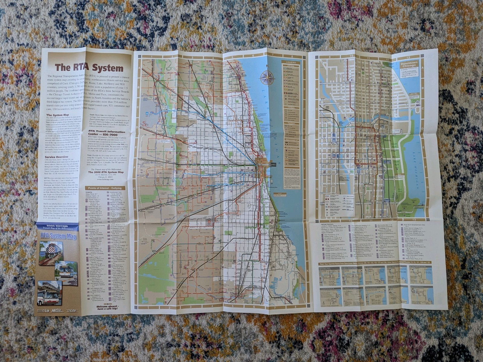 Chicago Regional Transportation Authority RTA System Map 2000