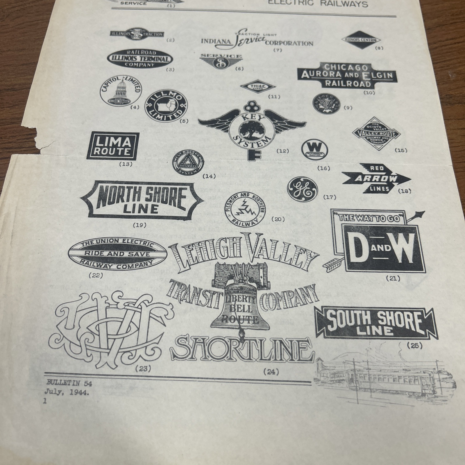 1944 Central Electric Railfans’ Association Bulletin 54 Emblems