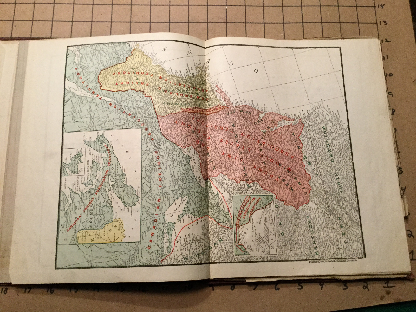Vintage Map — RAILWAY — 1913 — CANADIAN new england TRUCK FREIGHT TERRITORY
