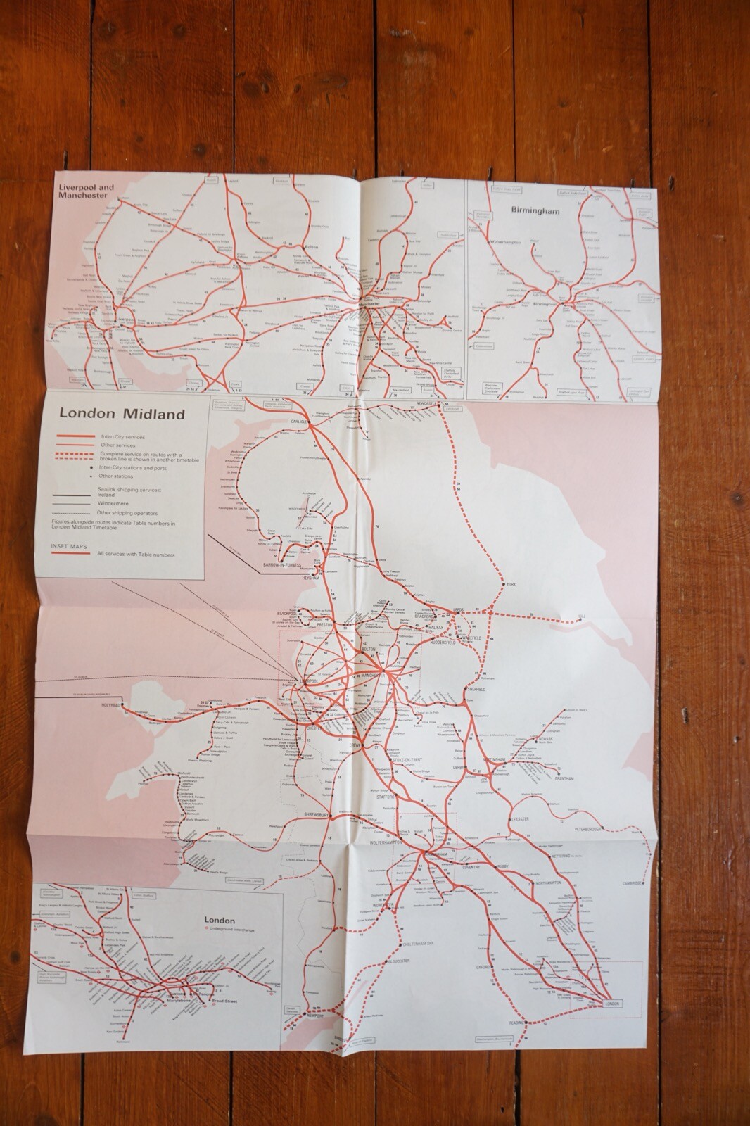 Jan 1973 British Rail Passenger Network Railway Map London Midland VGC