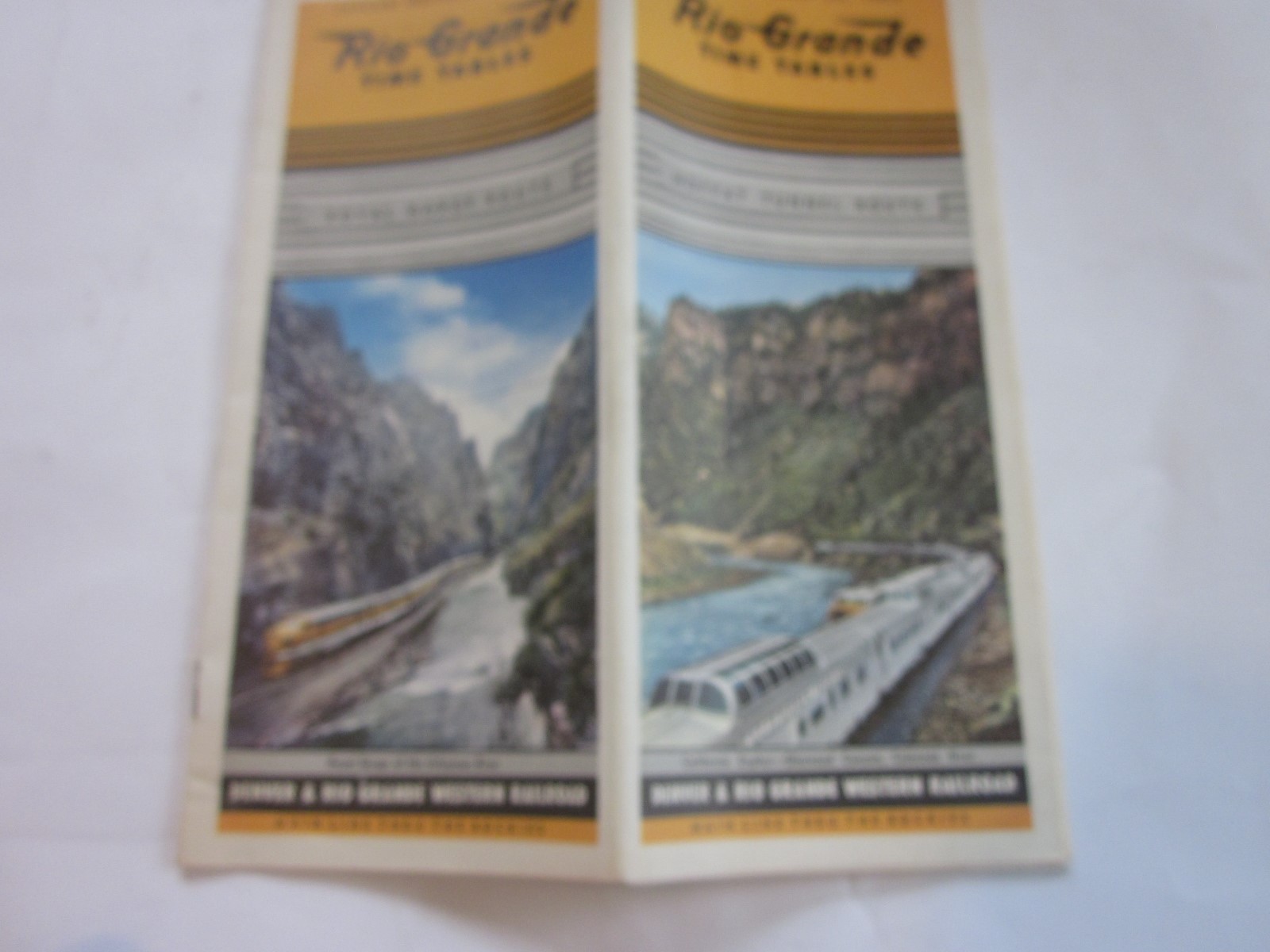 1958 Rio Grande Railroad Time Tables Royal Gorge Moffat Tunnel Route brochure