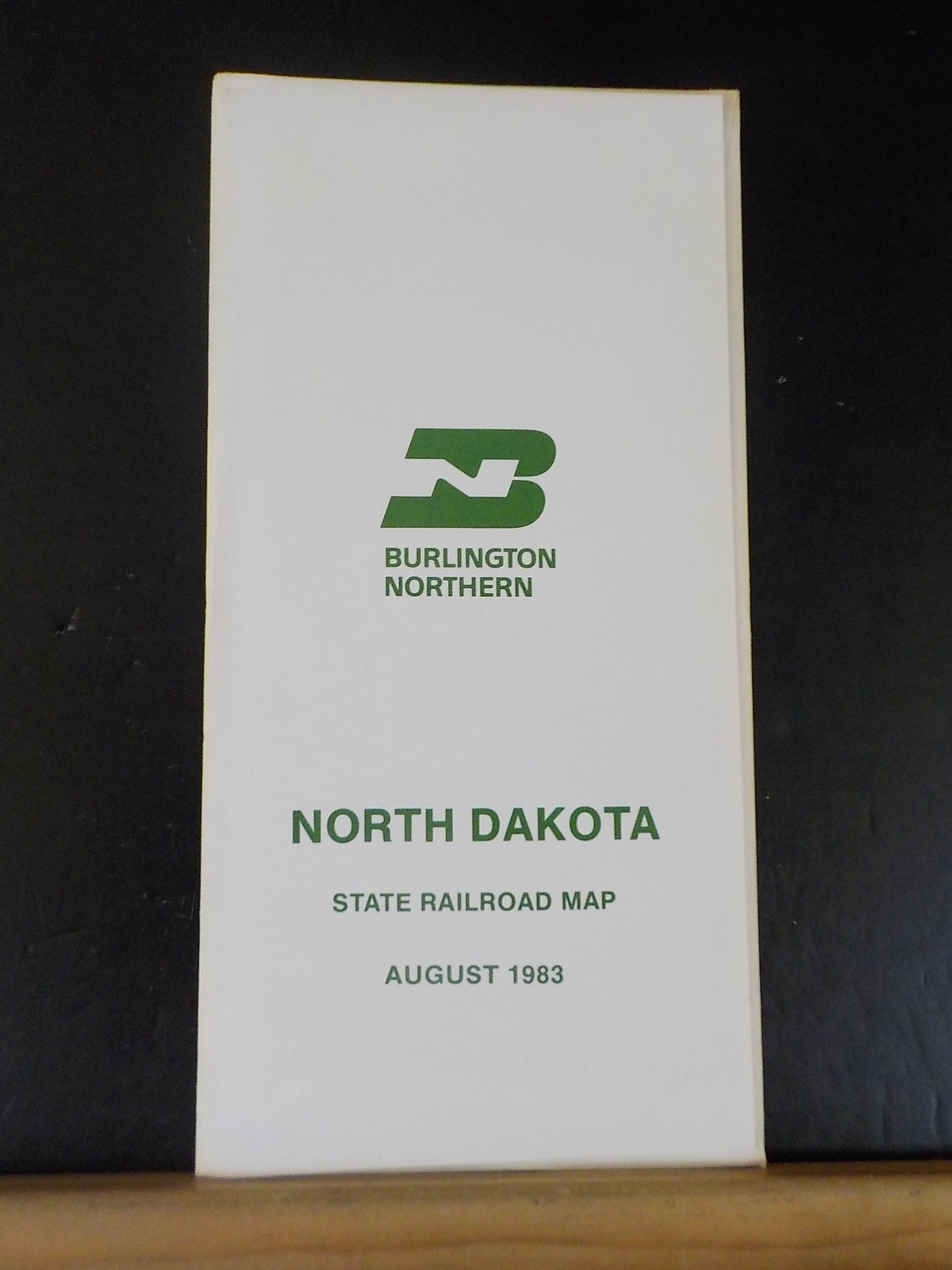 Map Burlington Northern North Dakota State Railroad Map 1983 August