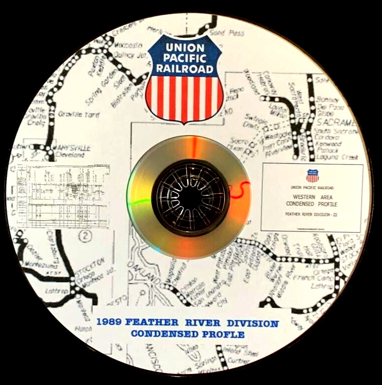 Union Pacific 1989 Feather River Div – 22 Condensed Profile PDF Pages on DVD