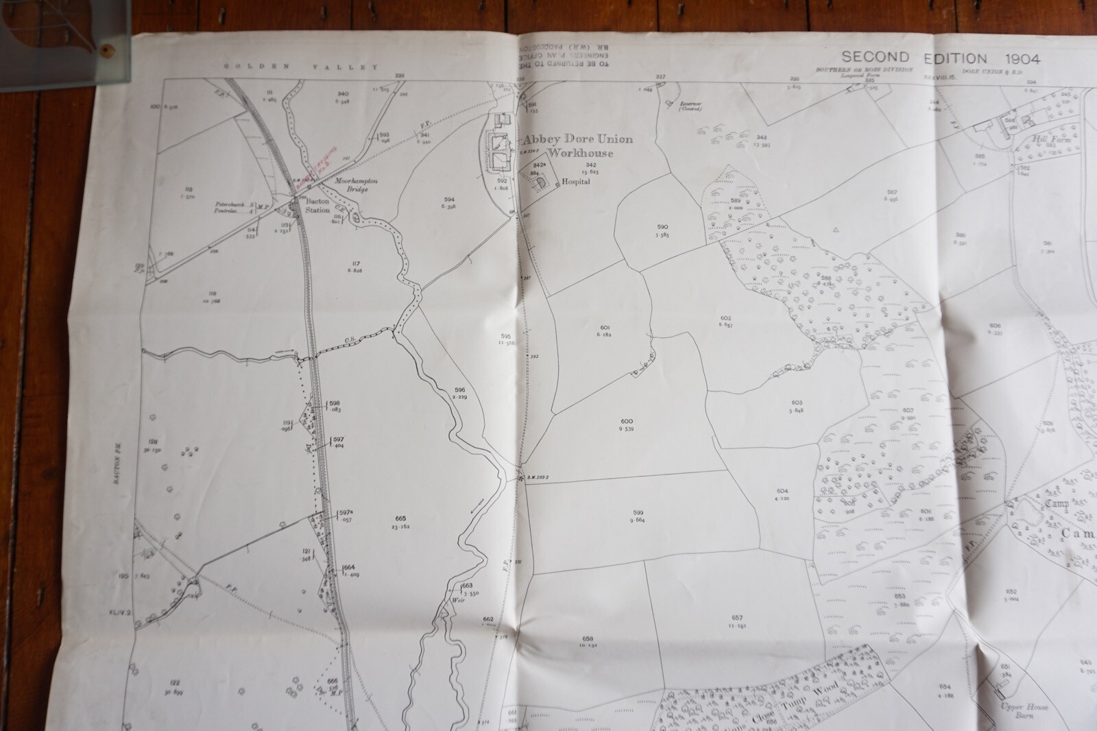 1904 1922 Abbey Dore Forty Acre Pitch Herford GWR Great Western OS Railway Map