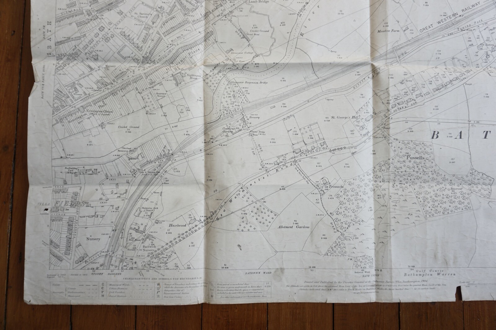 1904 Bathampton Somerset Larkhill GWR Great Western Railway OS Railway Map
