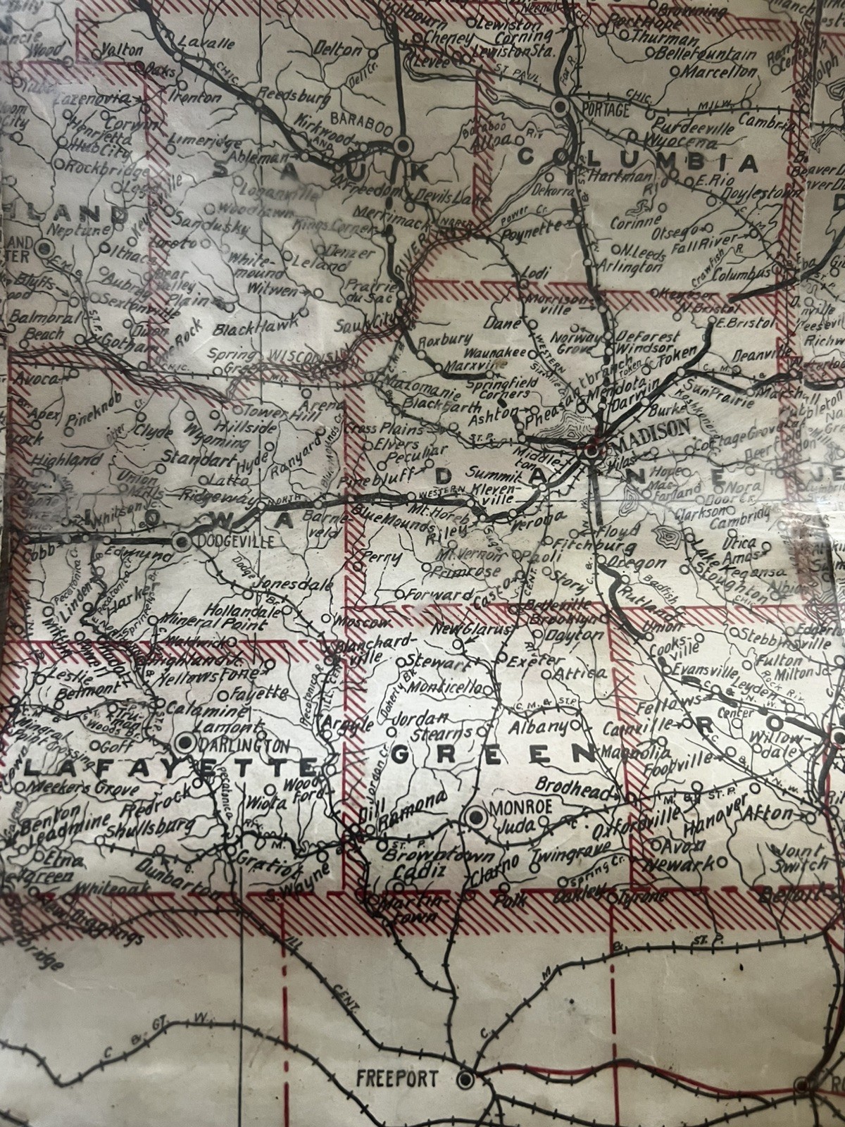 1911 Antique THE BULLARD COMPANY “Heart of the Middle West” Map