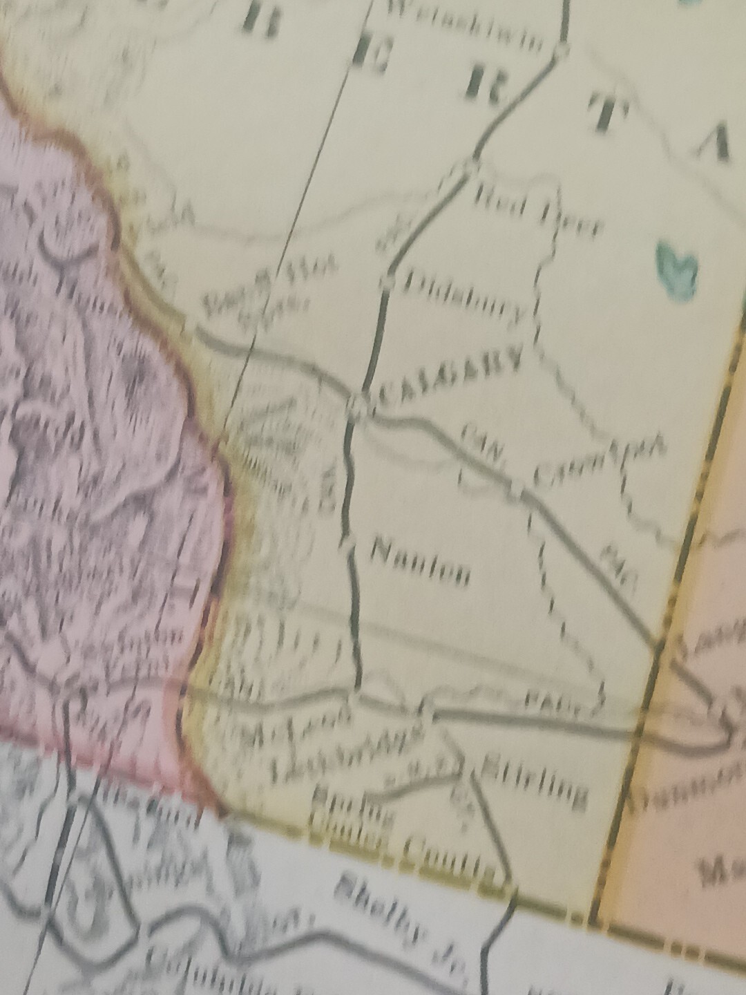 1906 Dated Train Route Map Western Canada All Railroad Lines Stations Towns 11×9
