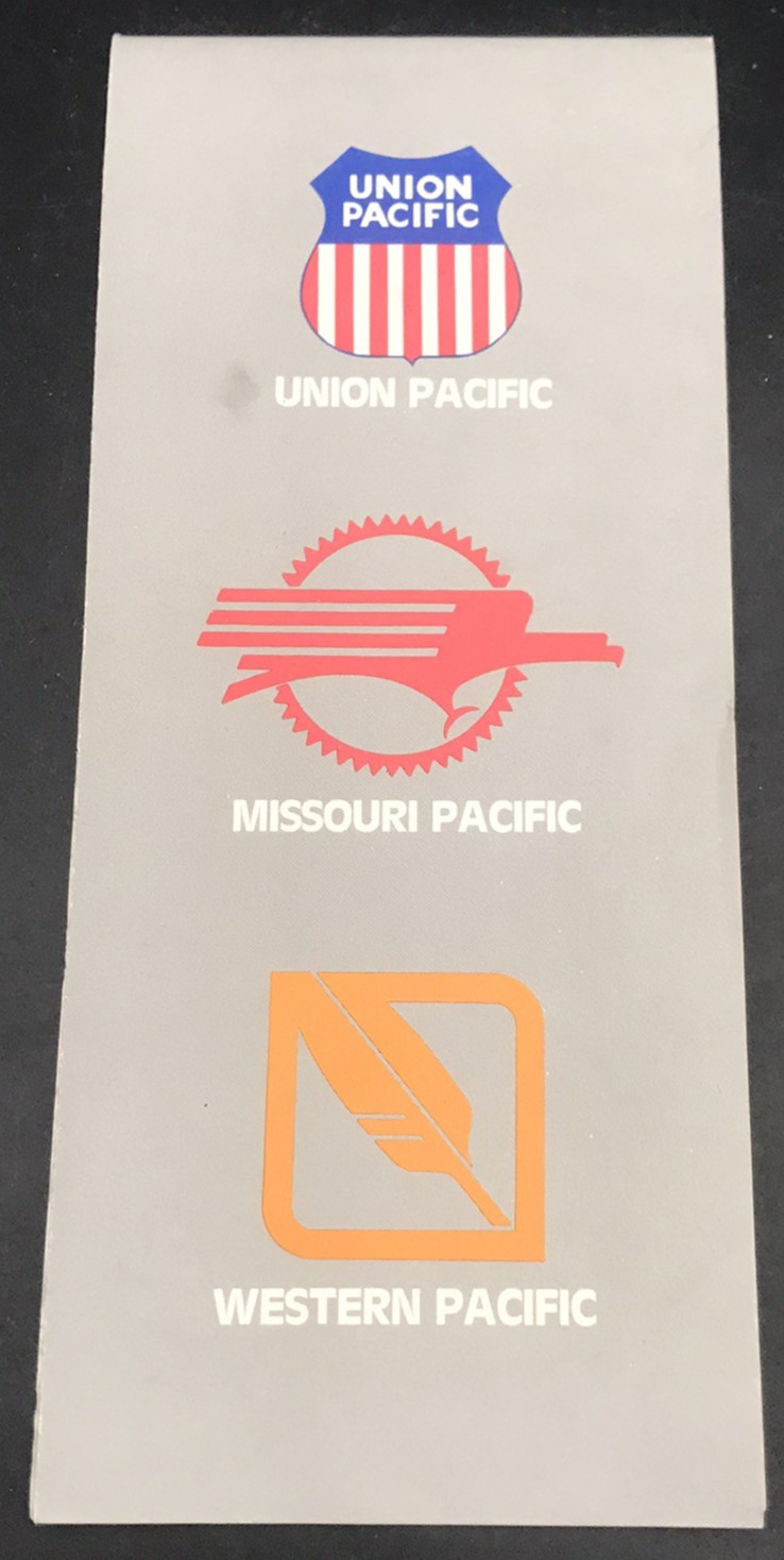 1976 Union Missouri & Western Pacific Railroad UP WP MP MoPac USA Map VTG