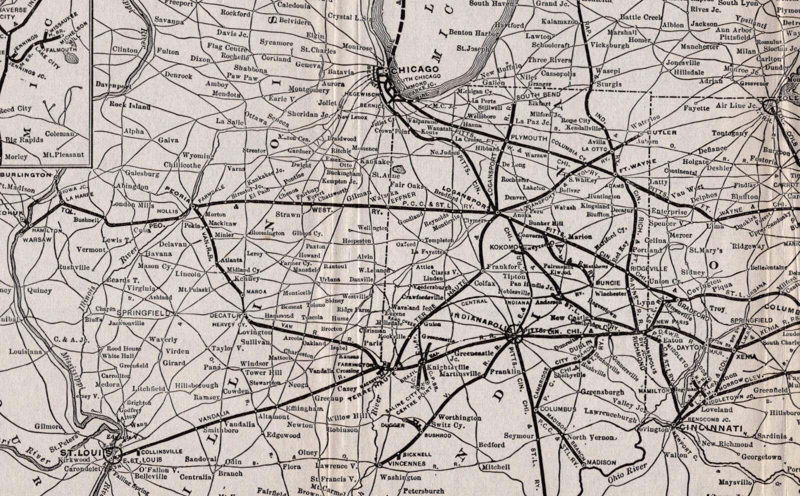 1914 Antique Pennsylvania Railroad Map Vintage Pennsylvania Railway Map 2396