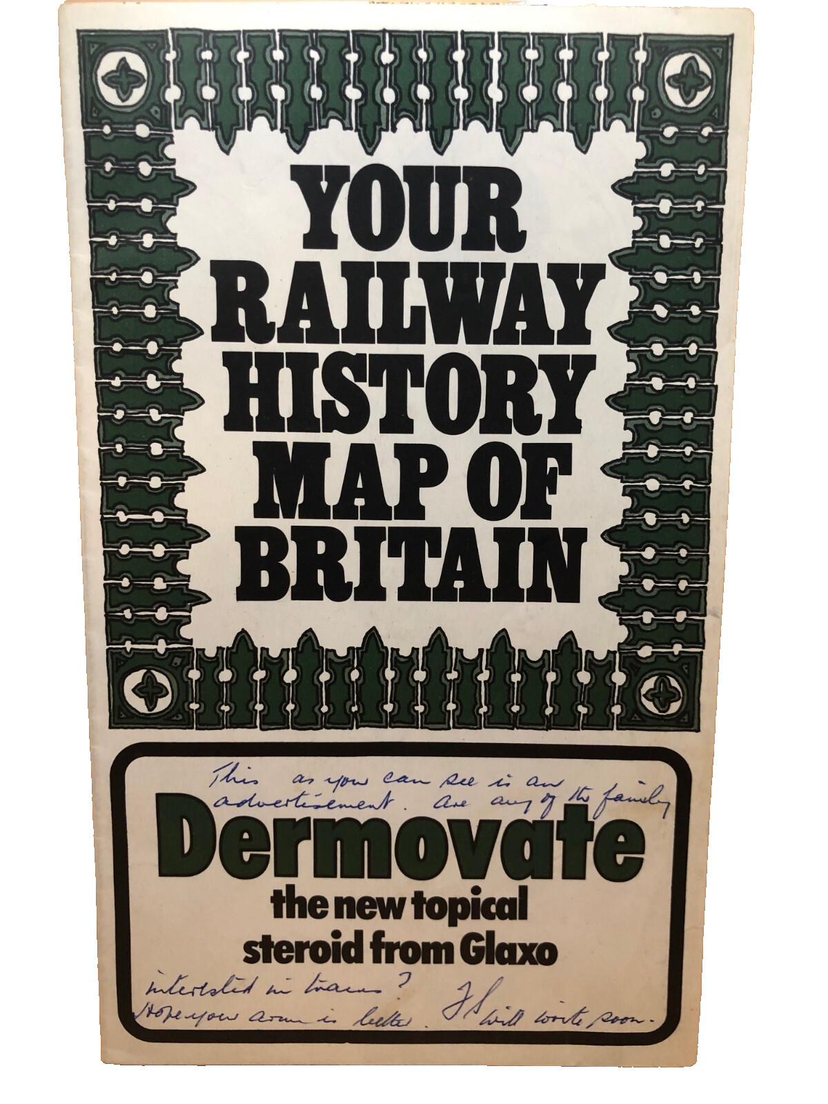 Your Railway History Map of Britain VINTAGE VTG 1973 RAILROAD TRANSPORTATION MAP