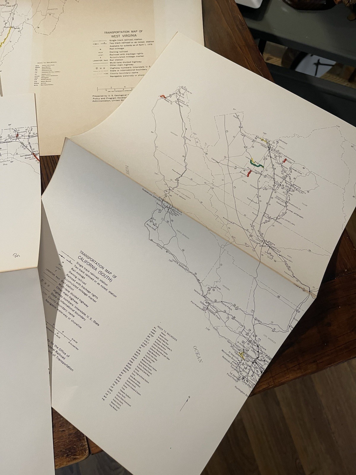Vintage Lot Of Transportation Maps Railroad Etc 1975 USDOT HTF RARE 42 States