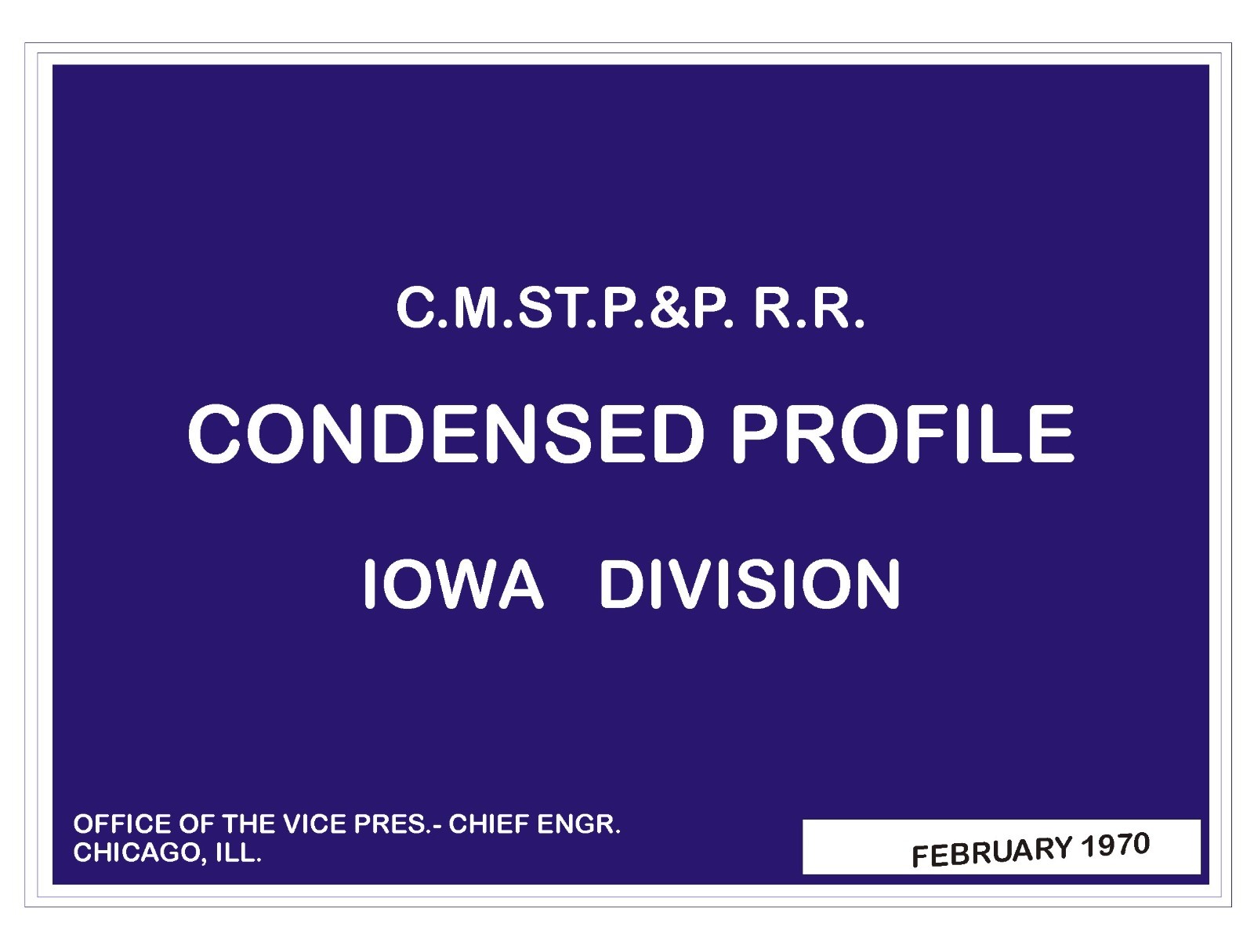 Milwaukee Road CMStP&P 1970 Iowa Division Condensed Profile PDF Pages on DVD