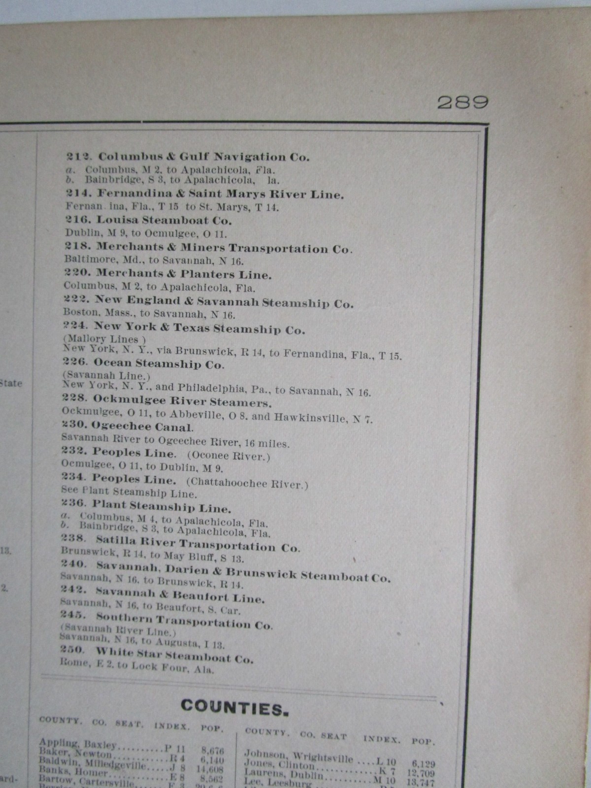GA 1898 GEORGIA STEAM RAILROADs Map. SMITHONIA & DUNLOP RR, CUYLER & WOODBURN RR
