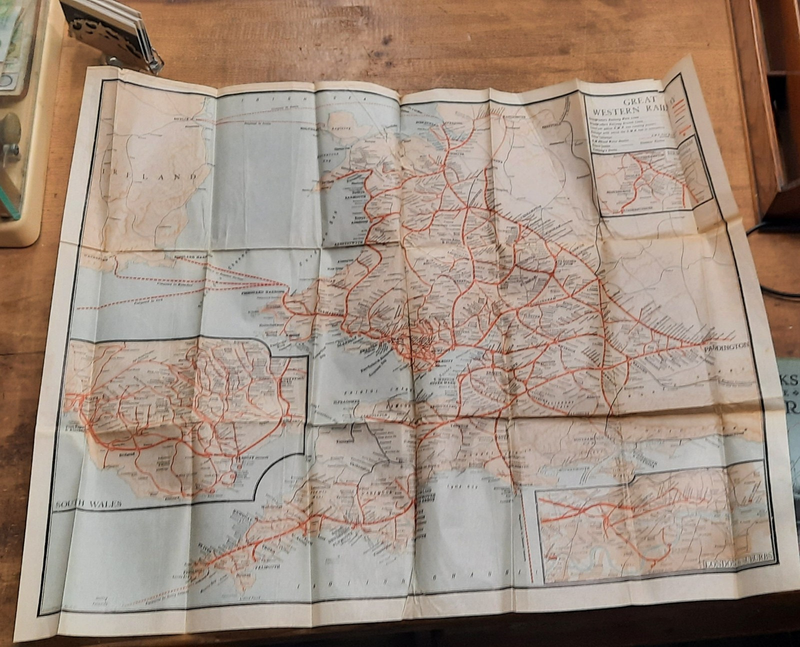1920s Great Western Railway Map GWR