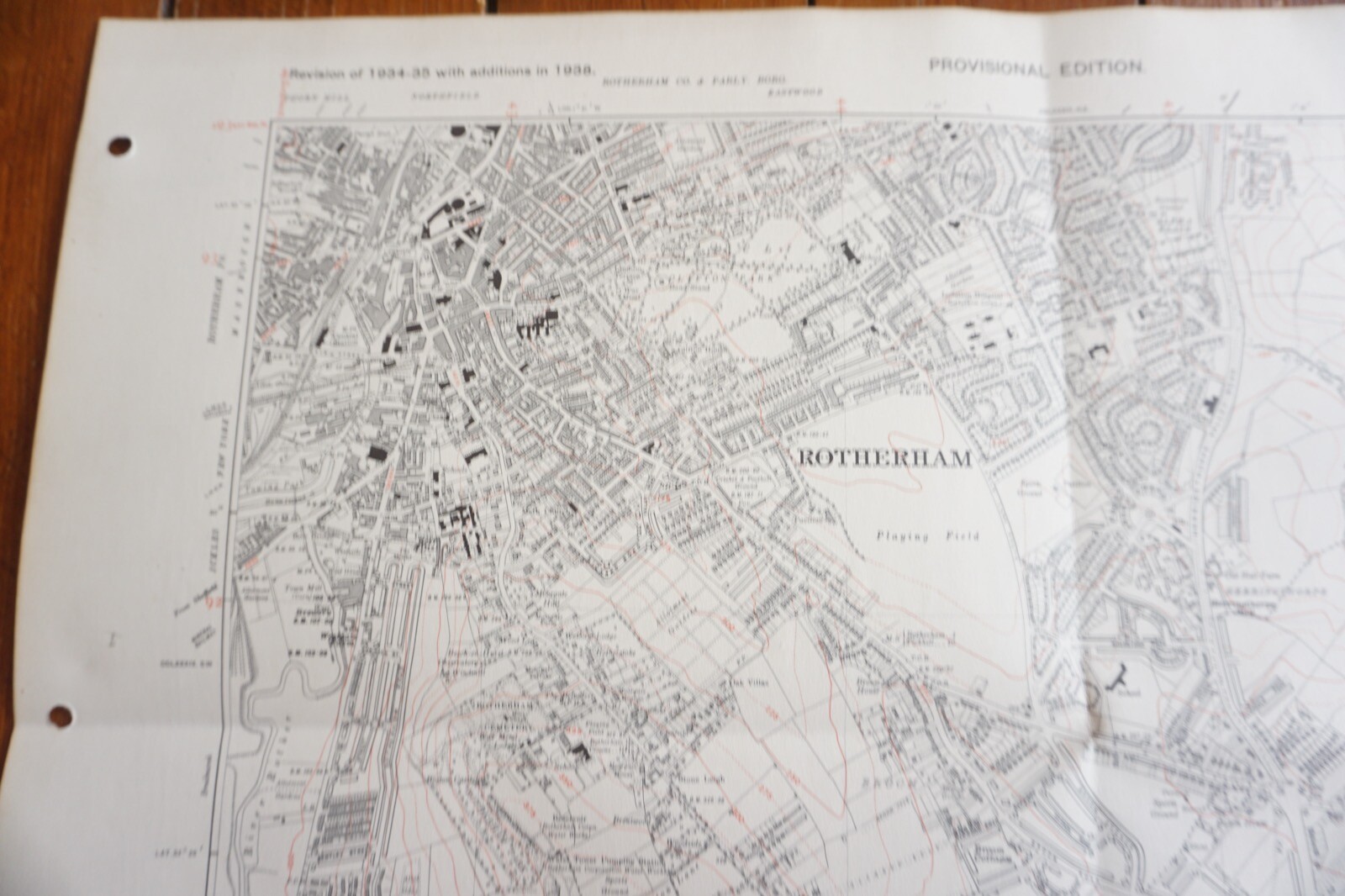 1938 Rotherham Sheffield Yorkshire LMS Railway OS Linen Map Ref 29