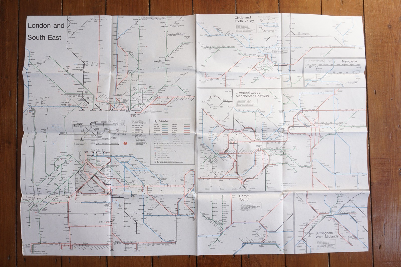 1983 1984 British Rail Passenger Network Railway BR Map