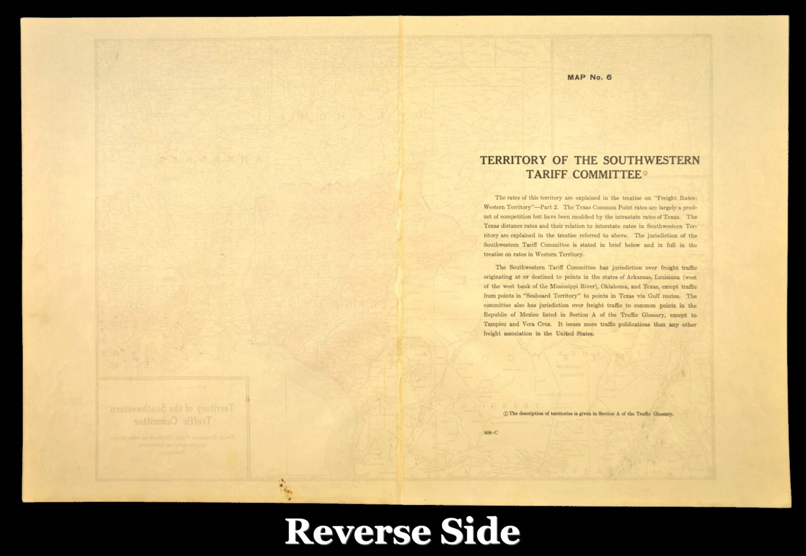 Southwestern Traffic Committee RR Map Texas Central Point Territory Louisiana