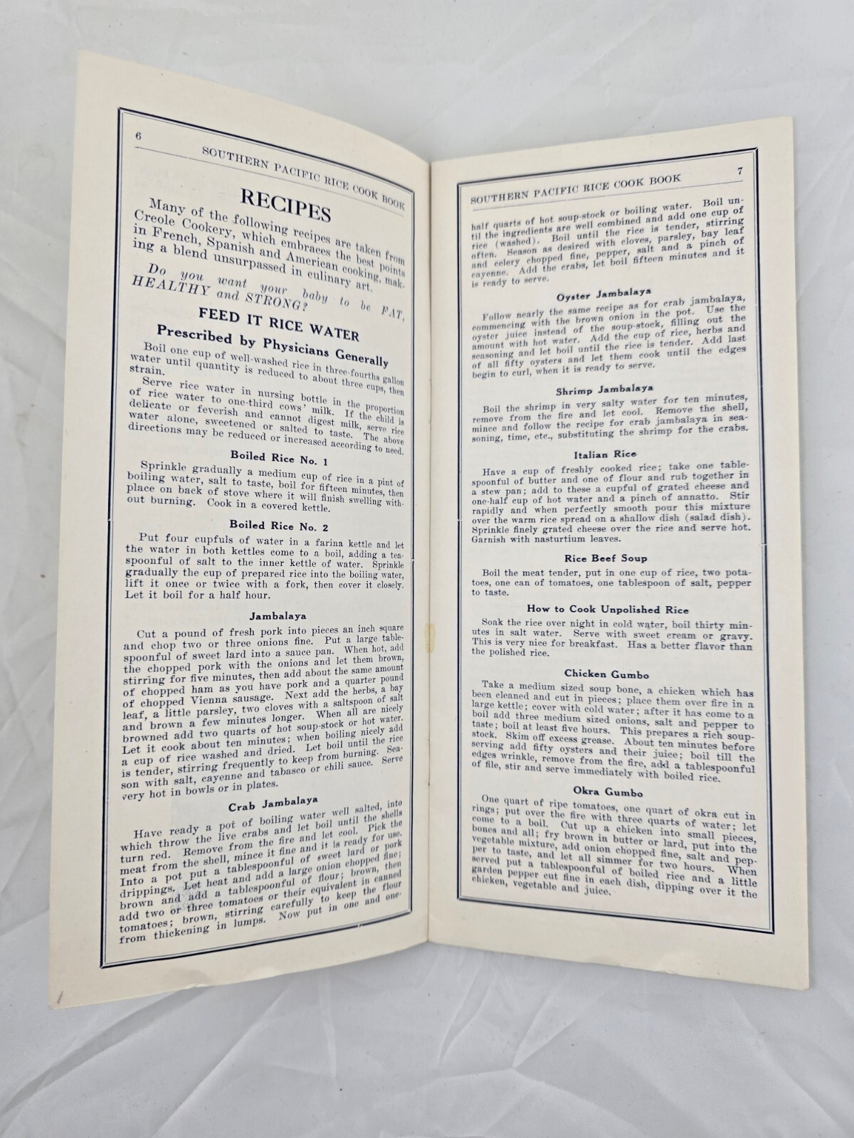 1928 Southern Pacific “Rice: A Hundred Ways to Prepare It” ~Map of connections~