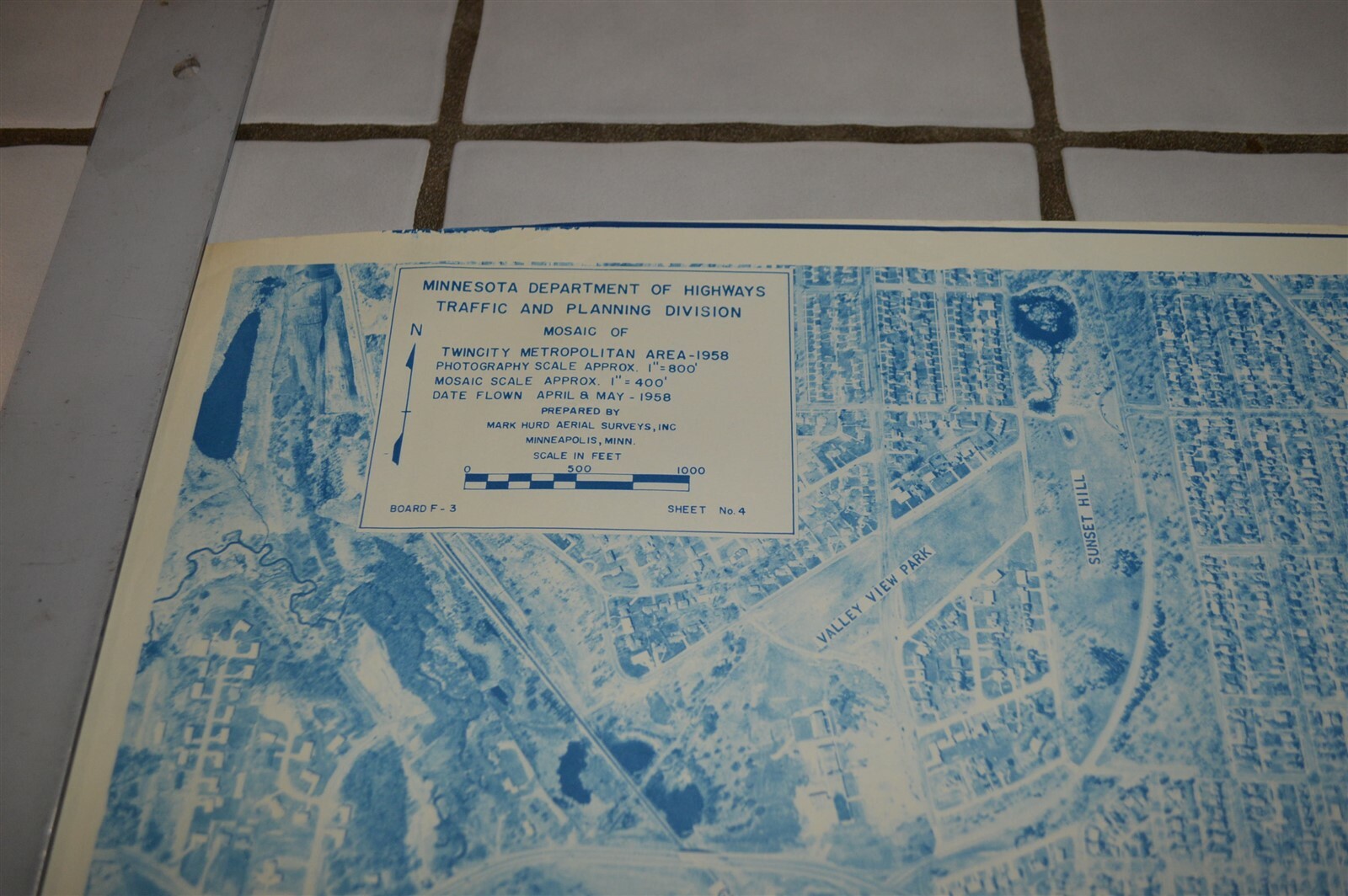 1958 Minnesota Hwy Dept Minneapolis West Lyndale 7th -27th Ave N Aerial Map