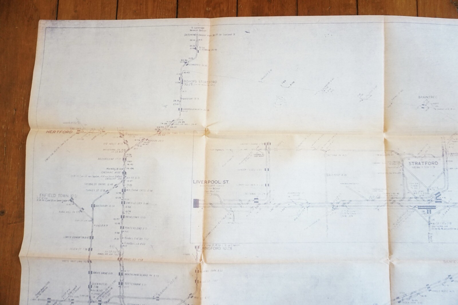 1966 British Rail Eastern Region Liverpool Street Division Railway Track Map