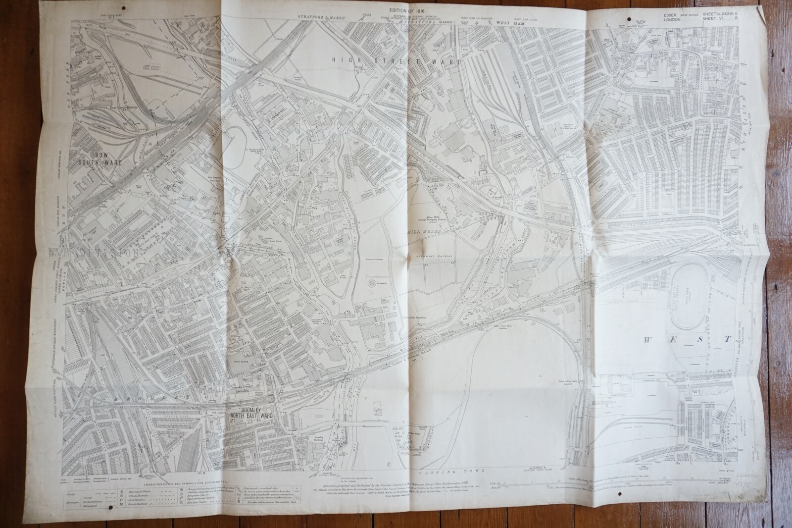 1916 Bromley GER Midland Rly London Tilbury Southend Junction OS Railway Map