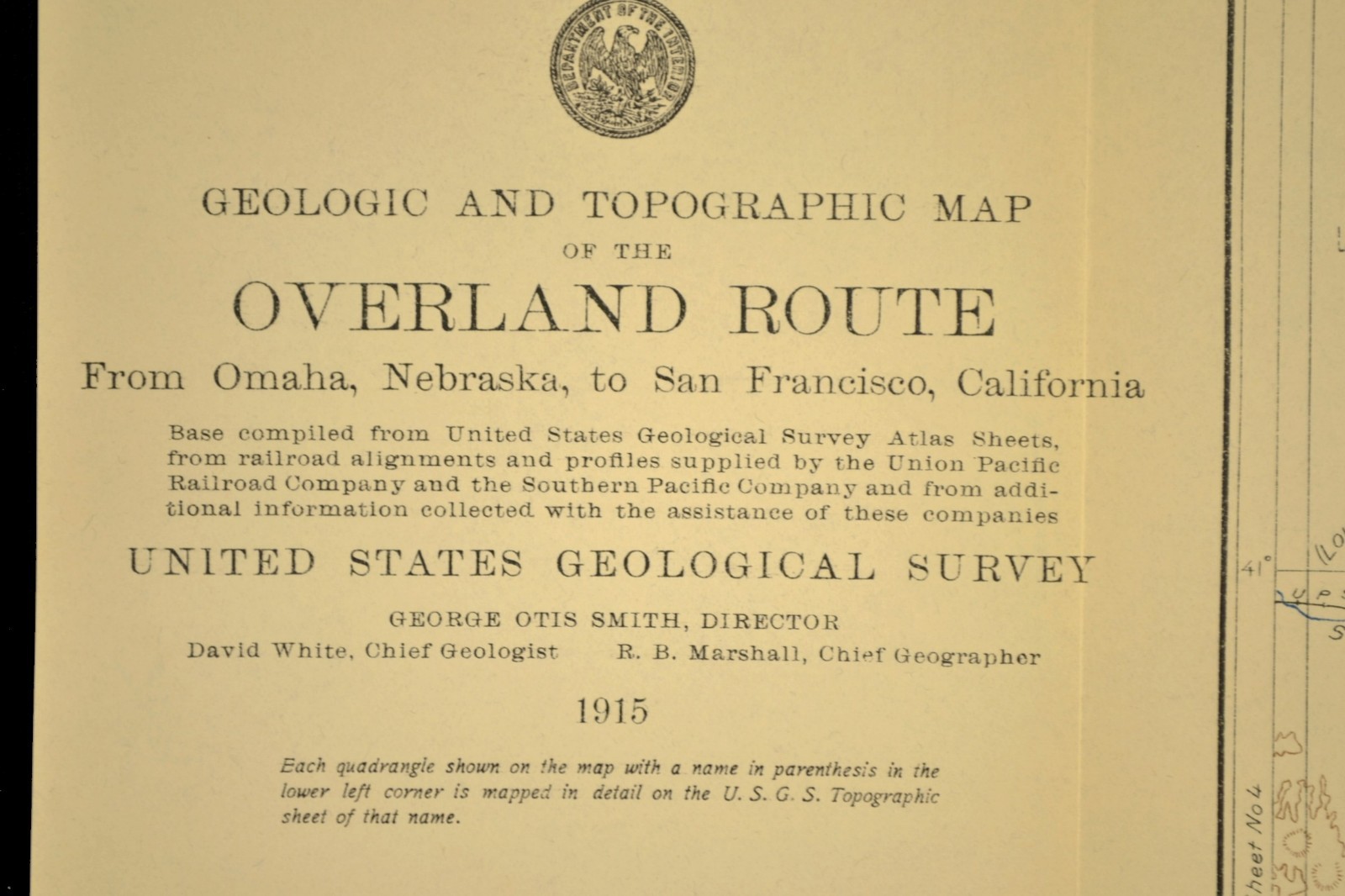 1915 Antique Union Pacific Railroad Map Grand Island NE Aurora Central City