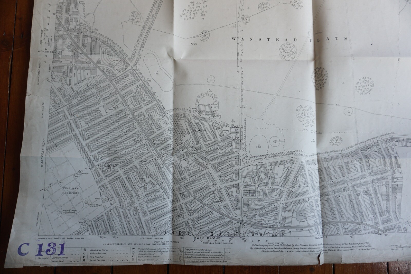1919 Wanstead Essex Great Eastern Railway OS Railway Map