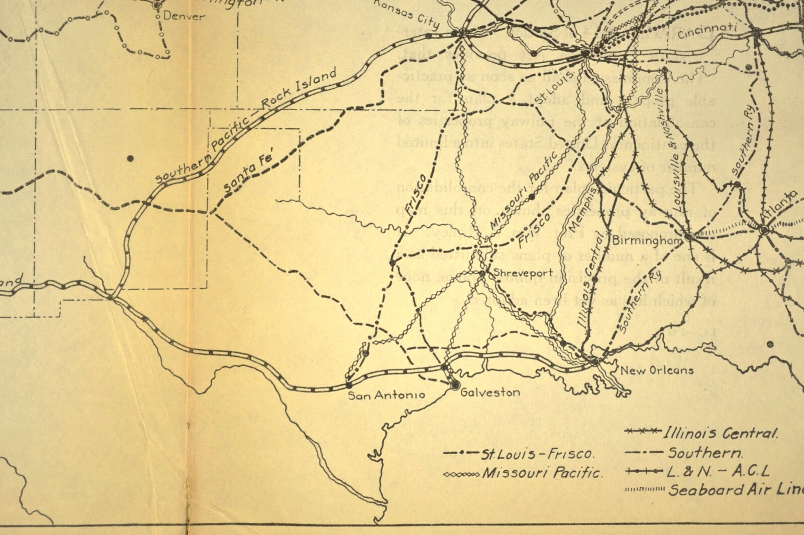 Antique Railroad Map Proposed Consolidated RR Merger Plan Ripley RARE Original