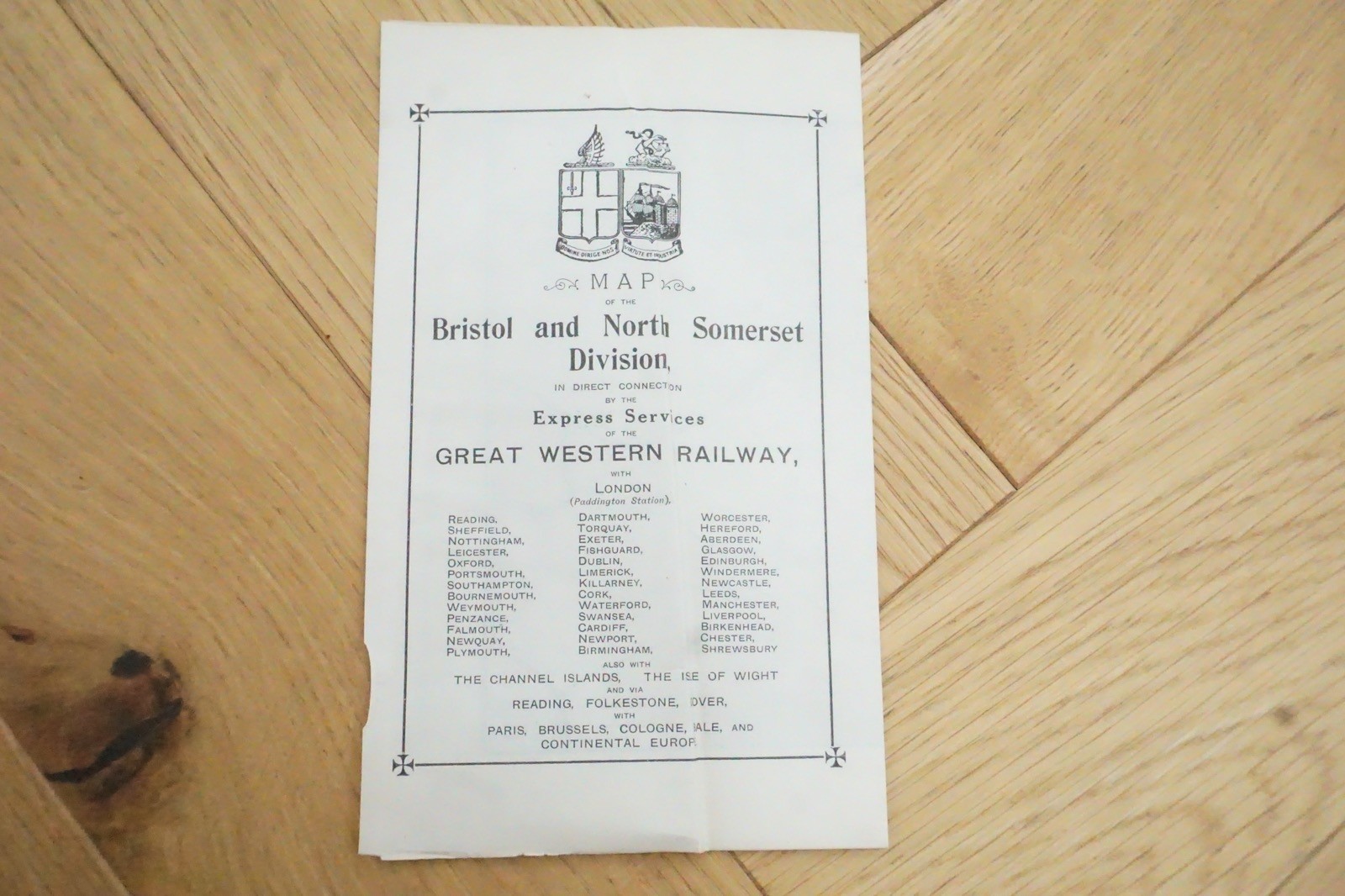 1913 GWR Bristol North Somerset Original Railway Map