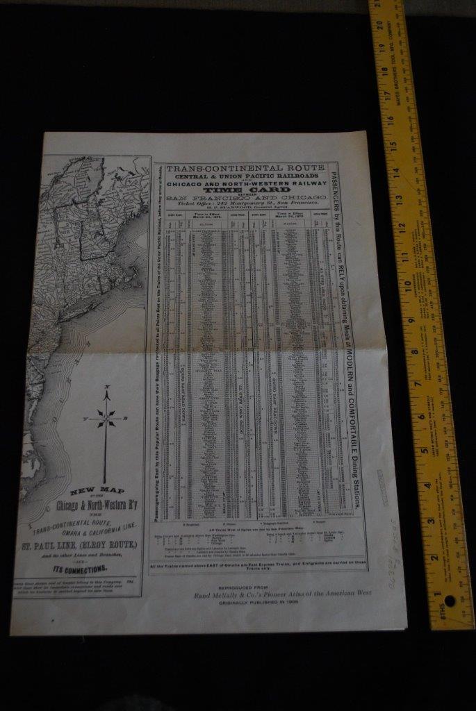 REPO VINTAGE TRANS-CONTINENTAL ROUTE CENTRAL UNION PACIFIC RAILROADS AND CHICAGO