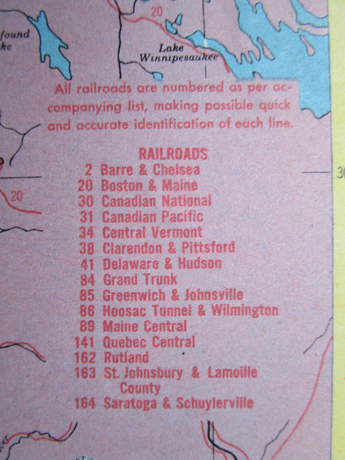 VA VT 1953 VIRGINIA RAILROAD Map WINCHESTER WEST’N RR or VERMONT, LAMOILLE CO RR