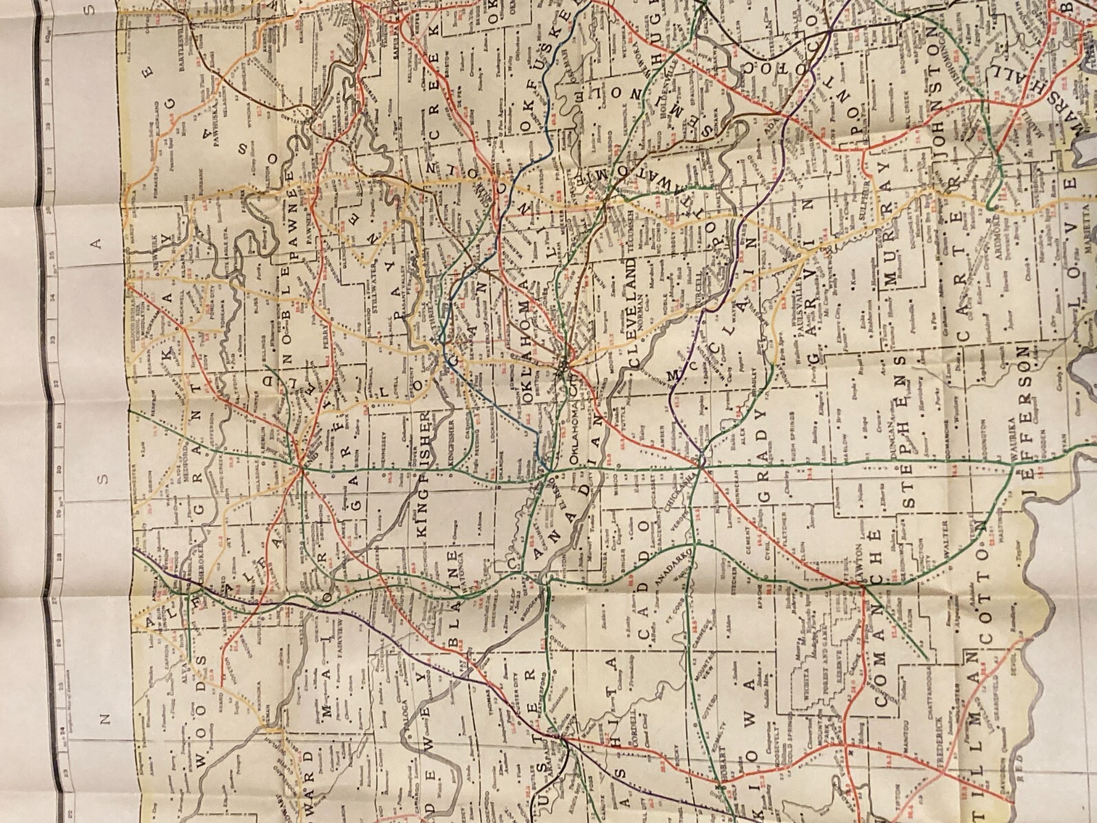 Railroad Map of Oklahoma by Corporation Commission of Oklahoma 1913
