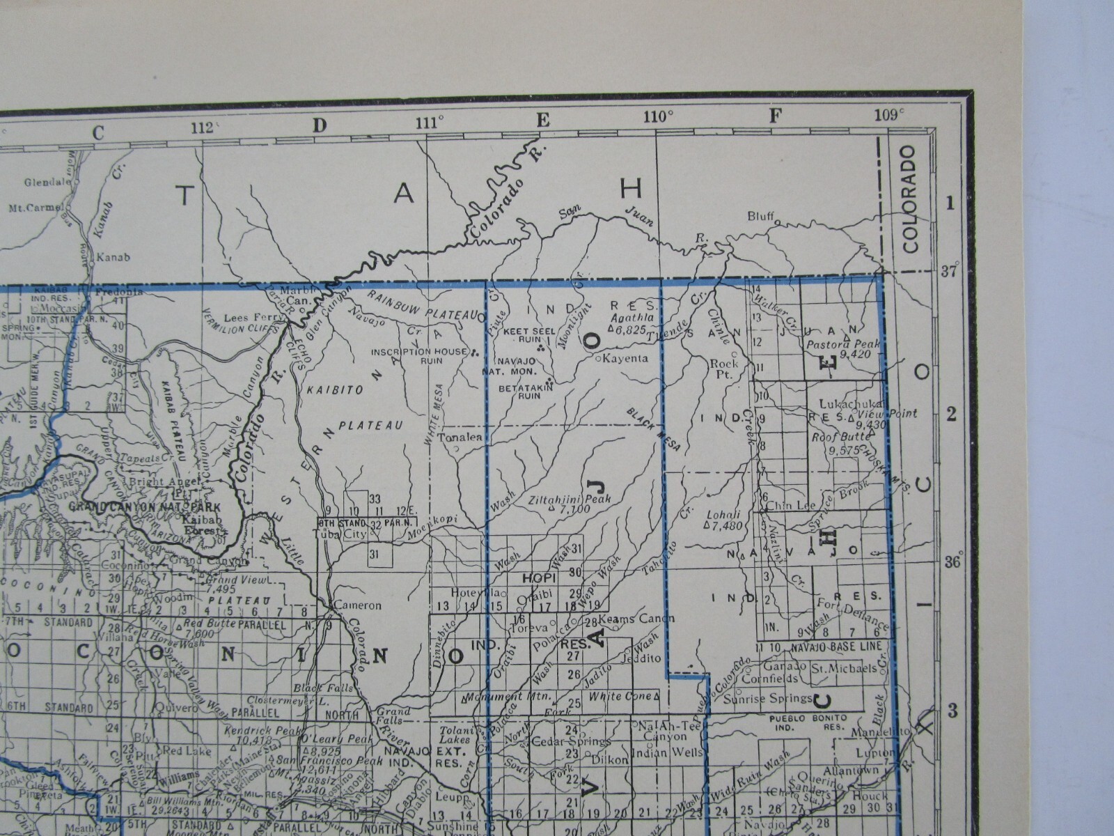 AZ AL GREAT DEPRESSION era 1931 ARIZONA RAILROAD Map NACOZARI RR or ALABAMA