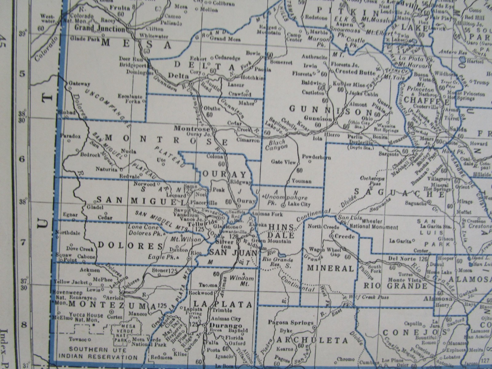 15% off. CO CT GREAT DEPRESSION era 1931 COLORADO RAILROAD Map or CONNECTICUT