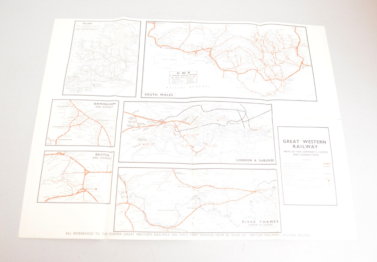 Railway Map GWR / BR Western Region George Philip & Sons 1950s