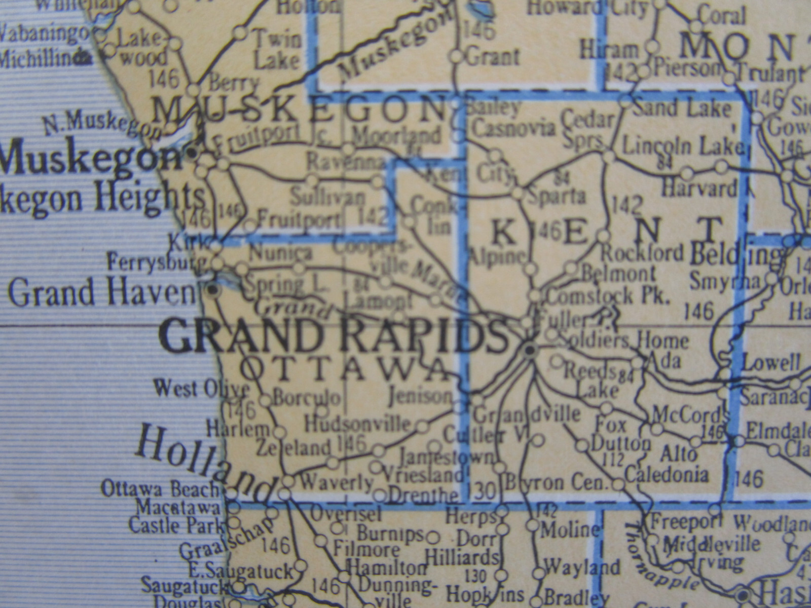 MI MN 1934 MICHIGAN RAILROAD Map ACADIA & BETSEY RIVER RR ~or~ MINNESOTA