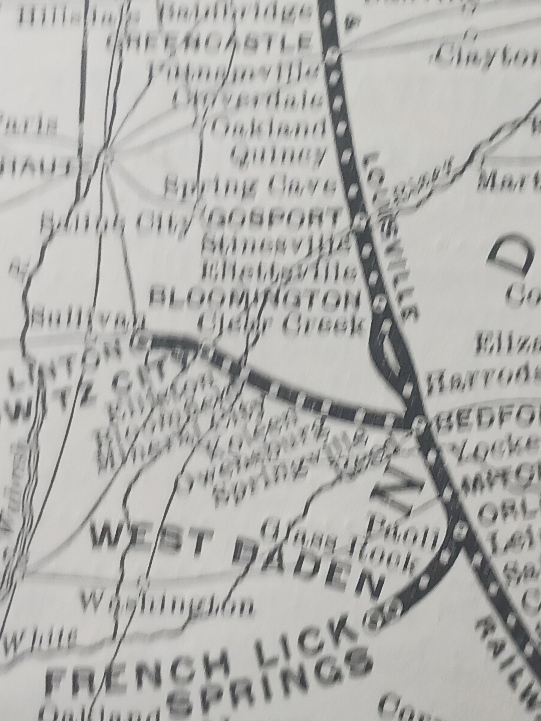 ~1904 Train Route Map CHICAGO INDIANAPOLIS & LOUISVILLE RAILWAY Indiana Railroad
