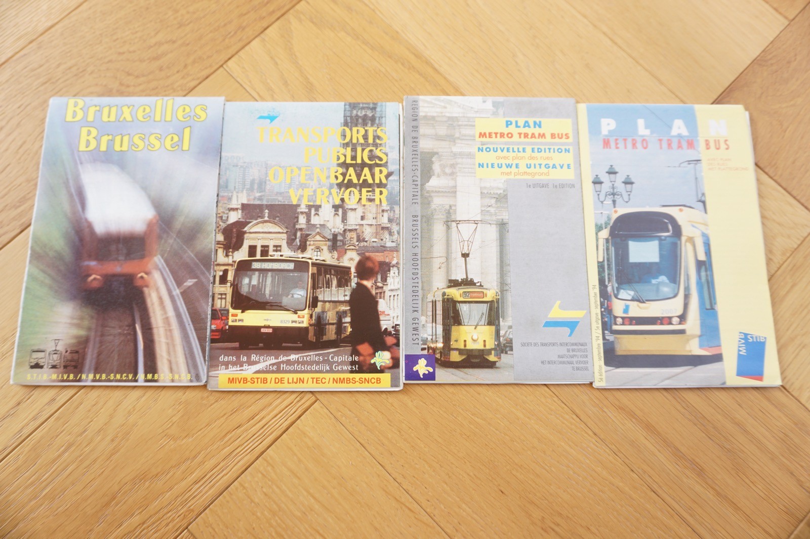 1980s 1990s Belgium Brussels Tram Tramways Railway Bus Map x4