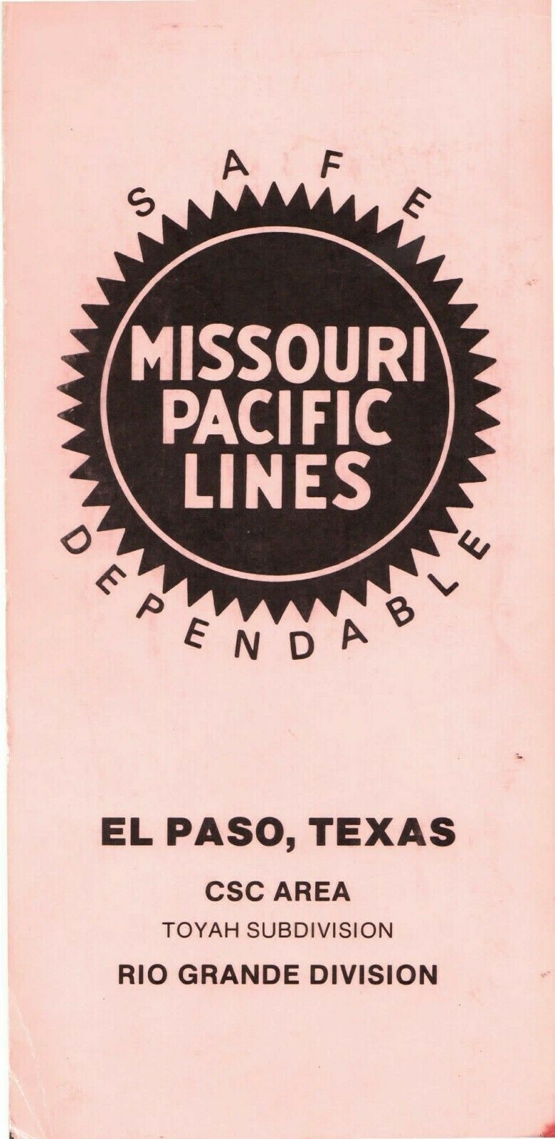 Missouri Pacific 1982 El Paso TX Rio Grande Division ZTS PDF Pages on DVD